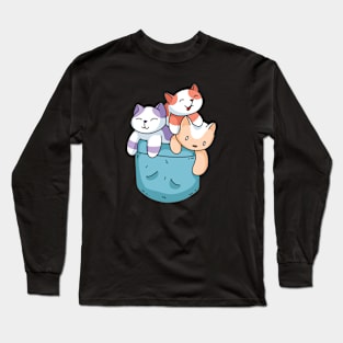 Cute Cats Pocket Long Sleeve T-Shirt